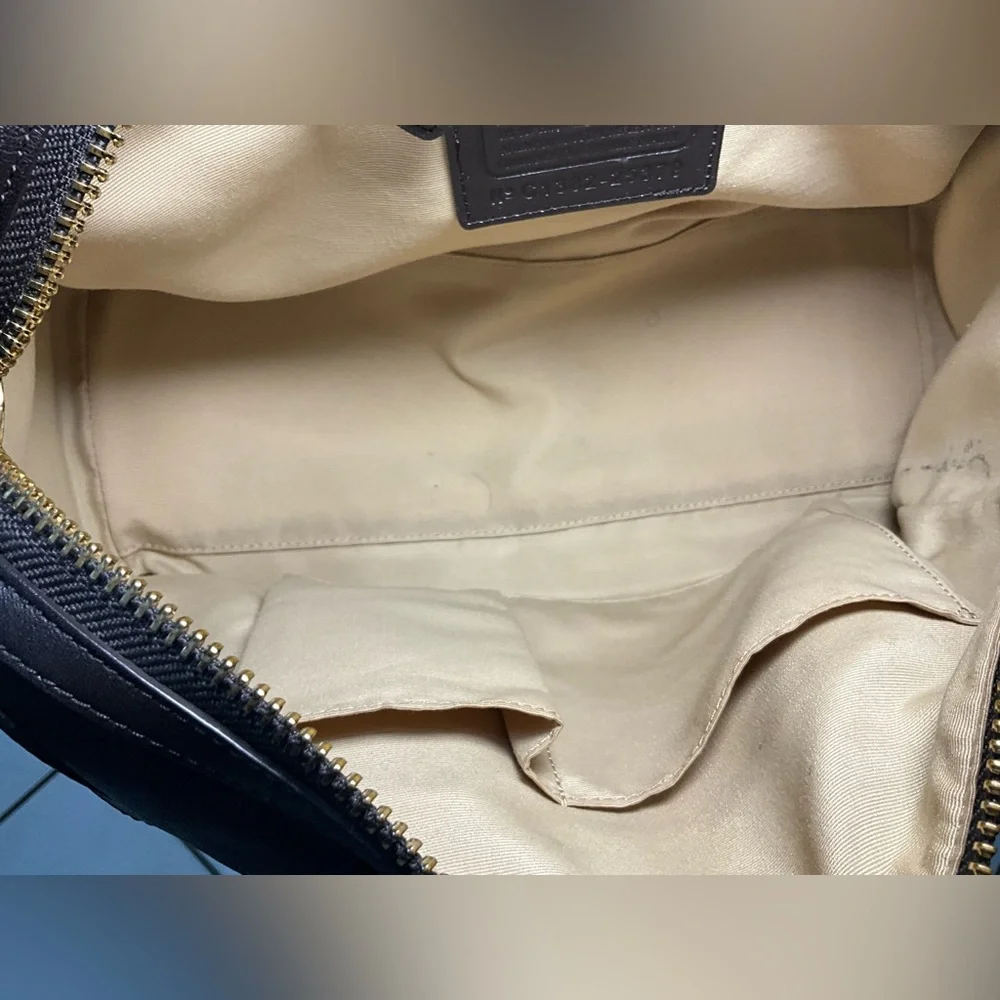 Coach Canvas & Leather Shoulder Bag-(#0163)